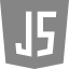 JavaScript logo representing client-side scripting language for interactive web features
